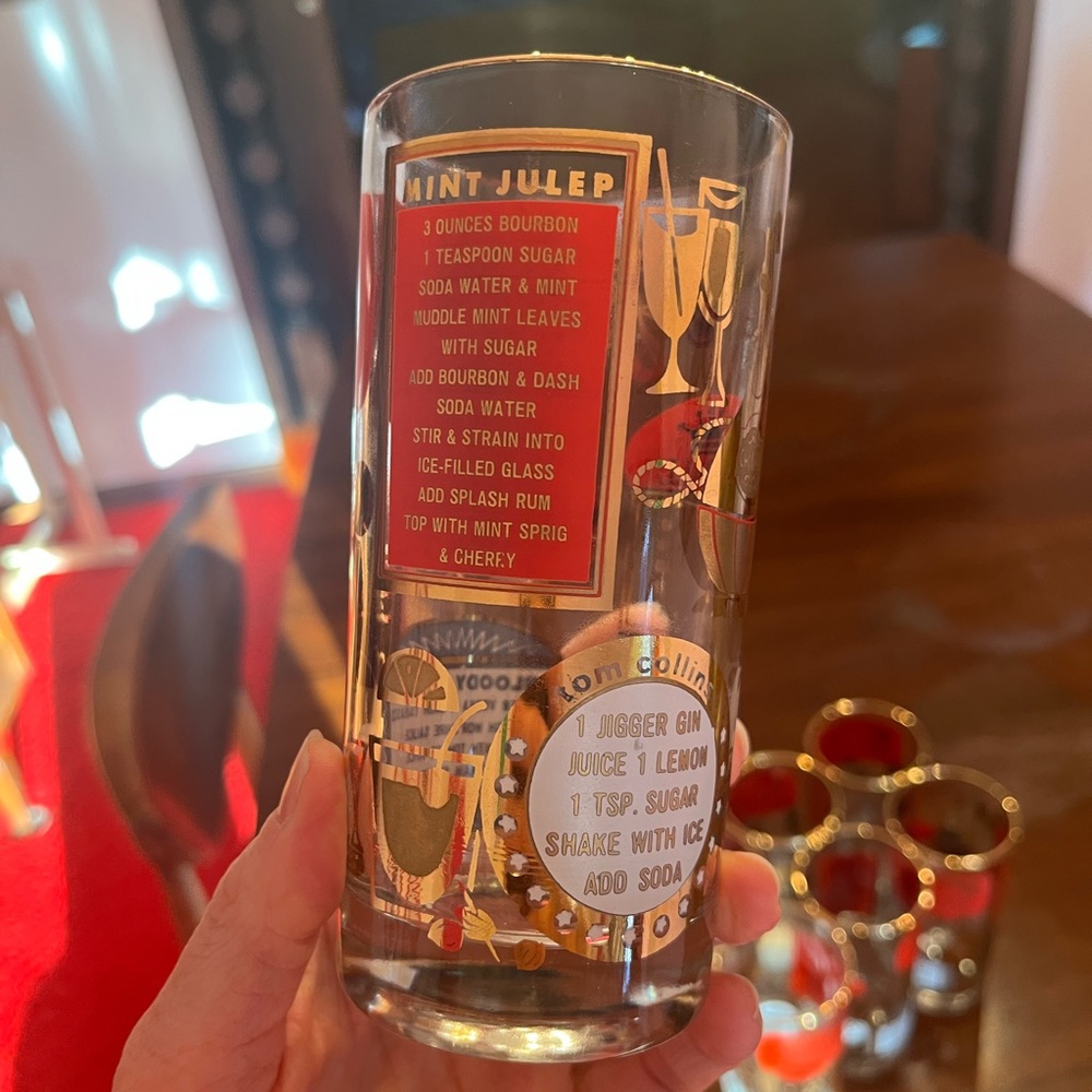 Vintage MCM Cocktail Glassware Set ❤️